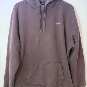 Hollister Men's Dark Brown Hooded Pullover Sweatshirt